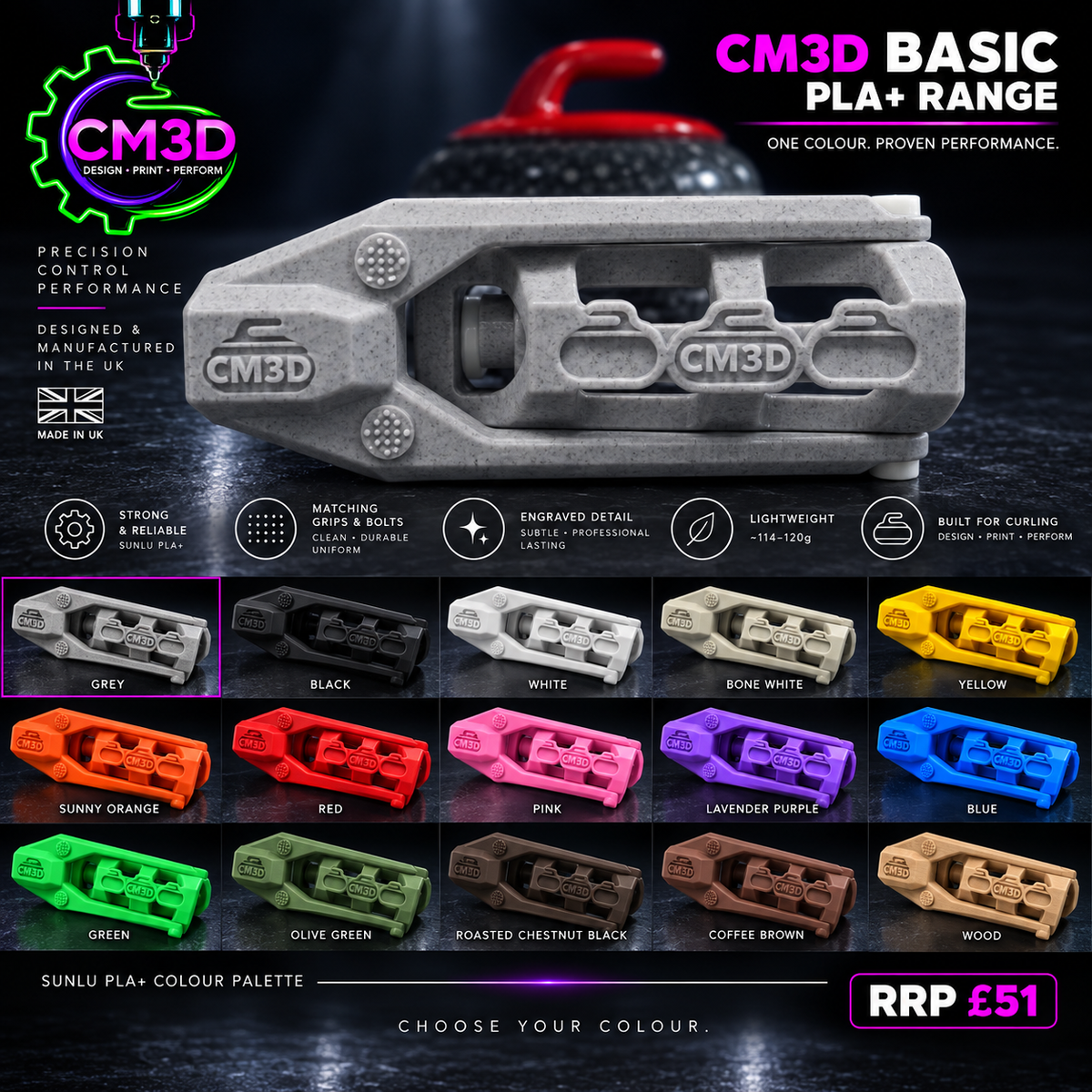 CM3D Curling Delivery Head Basic PLA